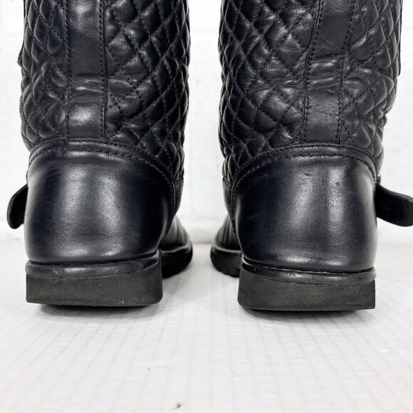 CHANEL Black Quilted Combat Boots - Picture 14 of 15